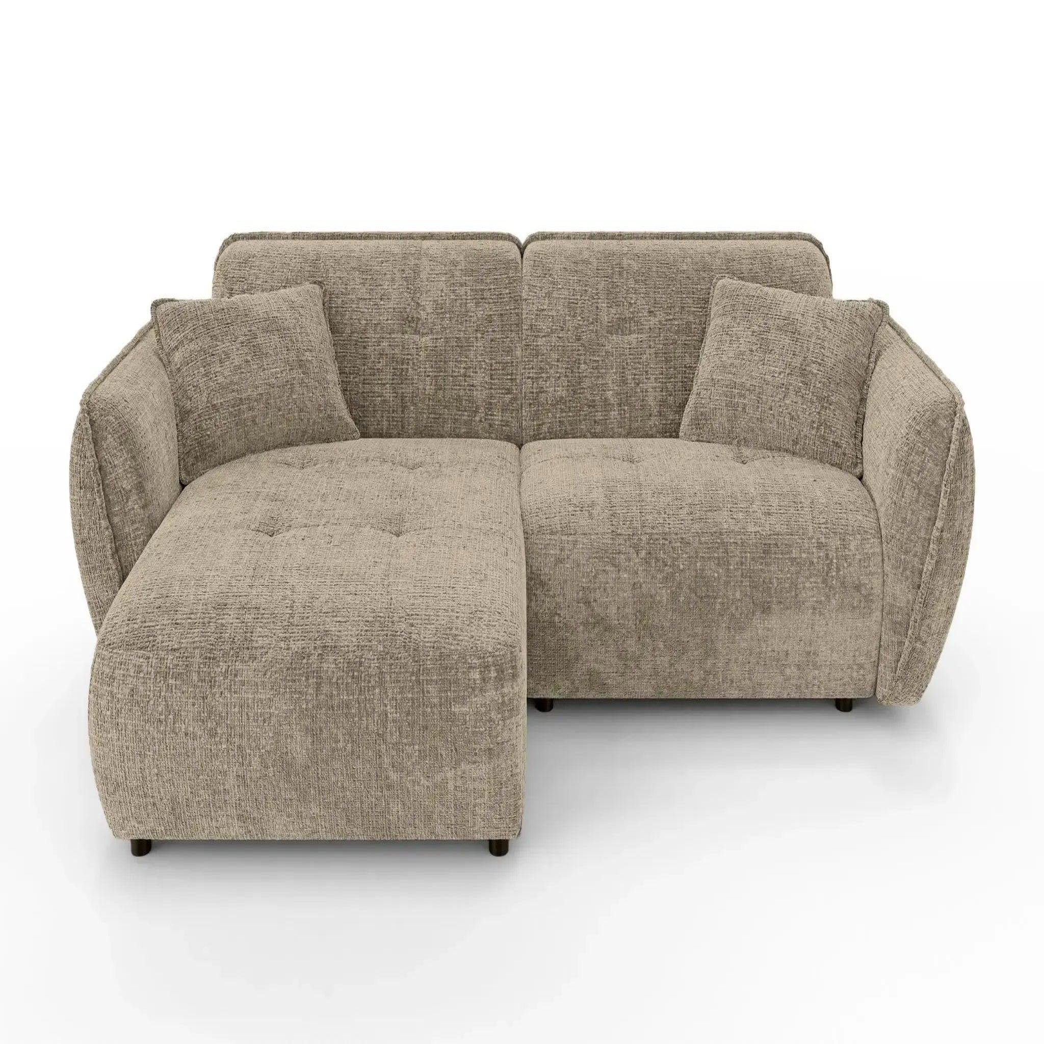 Voir la diapositive 1 : CASANOVA PARIS Mona - canapé d'angle tissu chenille 4 places gauche