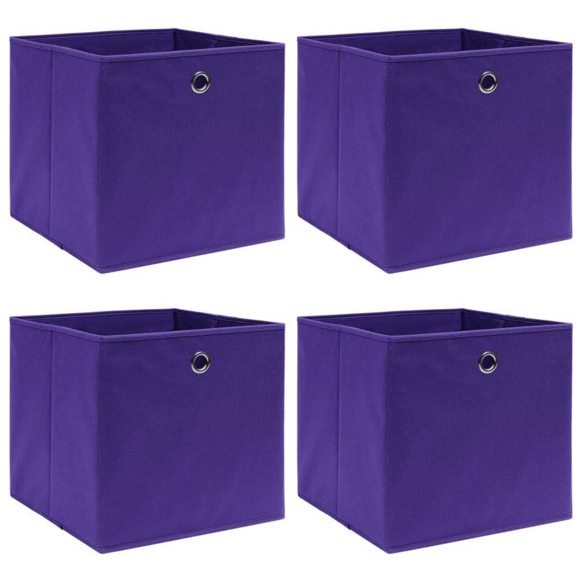 VIDAXL Boîtes de rangement 4 pcs Violet 32x32x32 cm Tissu