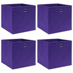 VIDAXL Boîtes de rangement 4 pcs Violet 32x32x32 cm Tissu