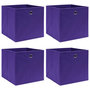 Voir la diapositive 1 : VIDAXL Boîtes de rangement 4 pcs Violet 32x32x32 cm Tissu