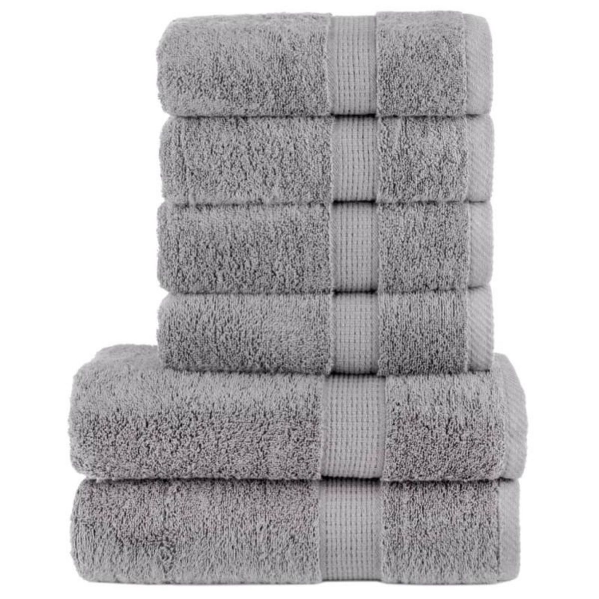 VIDAXL Ensemble de serviettes de qualité supérieure SOLUND 6 pcs gris