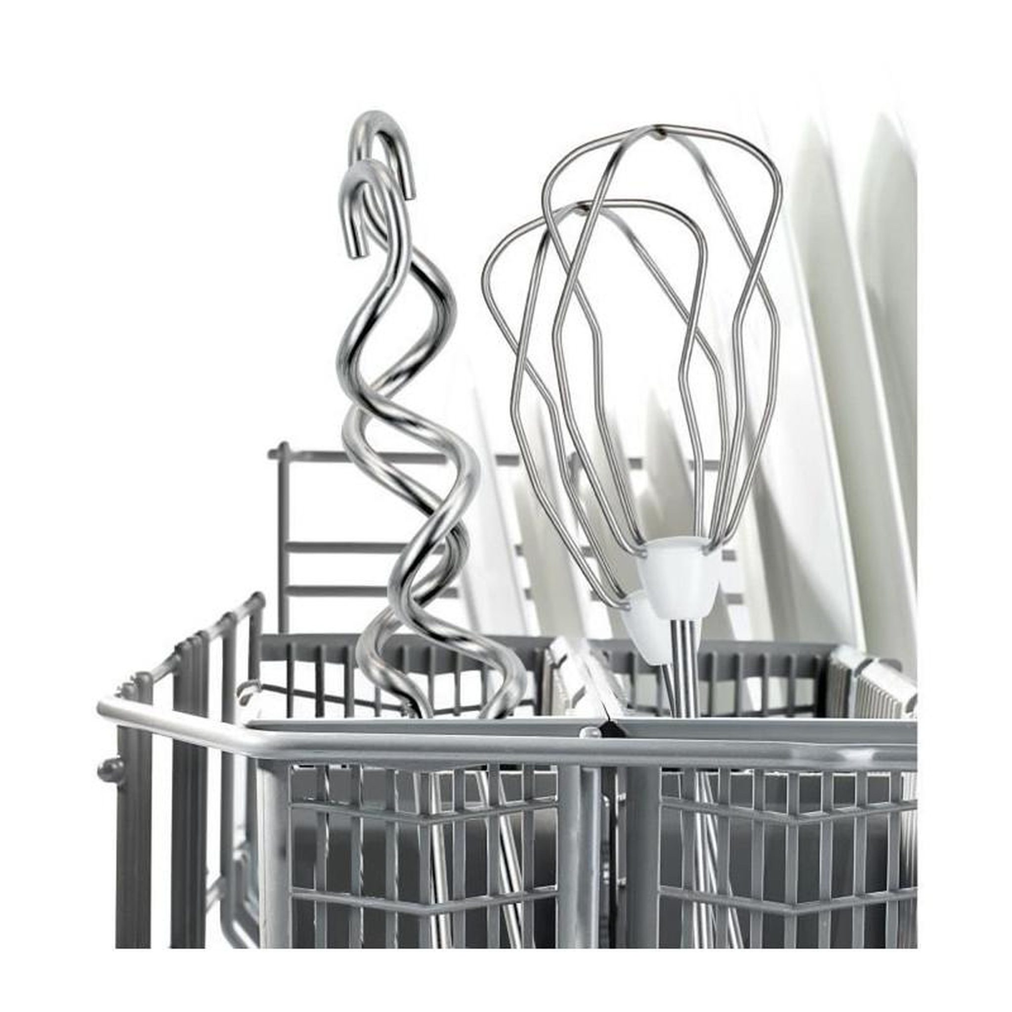 Voir la diapositive 4 : BOSCH Batteur - BOSCH - MFQ3530 - 450 W - 5 vitesses - 2 fouets / 2 crochets pétrisseurs inox - Blanc / Gris