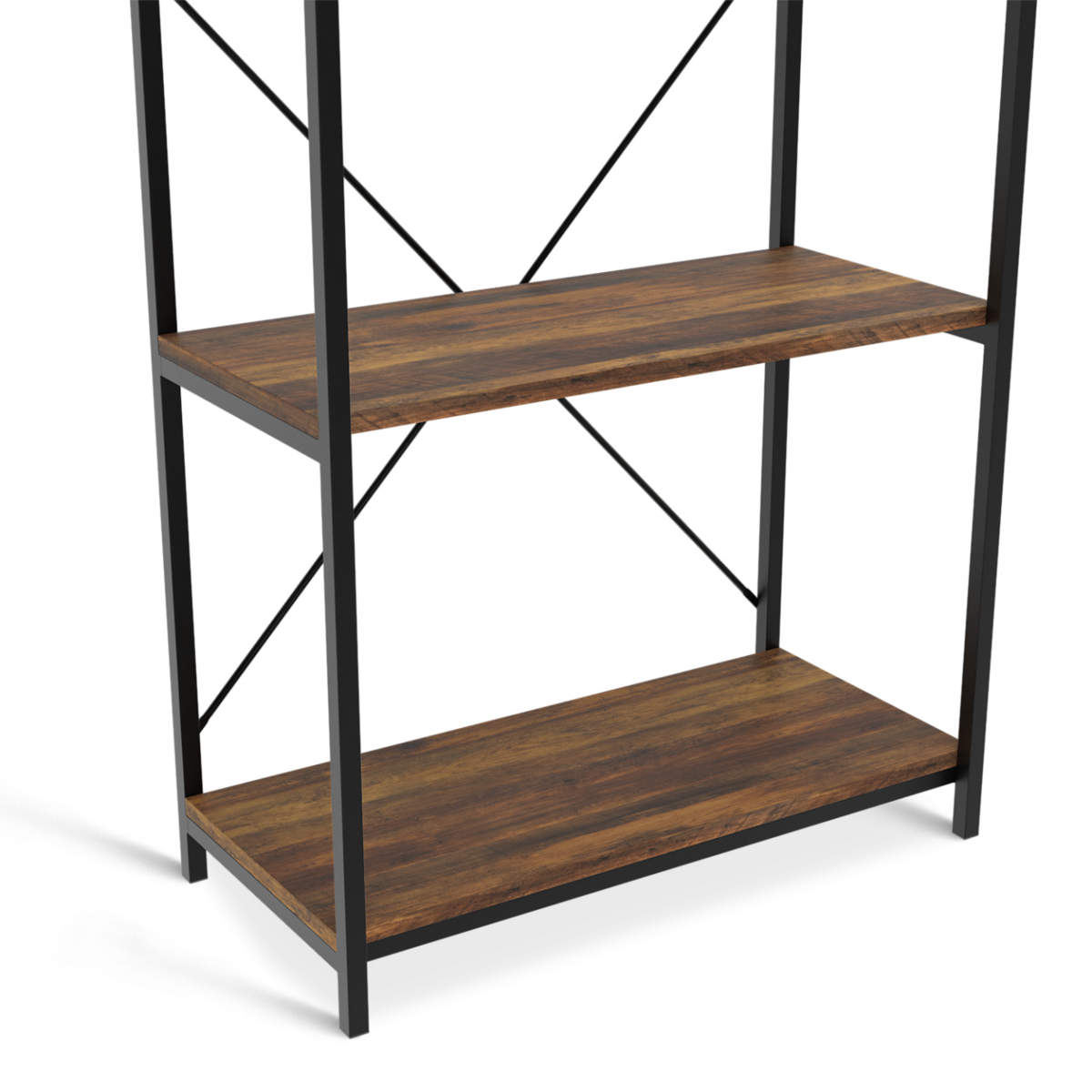 ID MARKET Etagère 5 niveaux HAWKINS bois foncé design industriel 170 cm