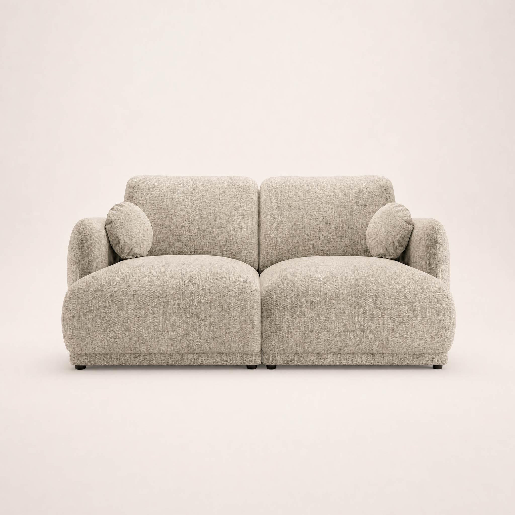 Voir la diapositive 6 : BEST MOBILIER Pietro - canapé droit 3 places en tissu texturé