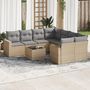 Voir la diapositive 1 : VIDAXL Salon de jardin avec coussins 9 pcs beige resine tressee