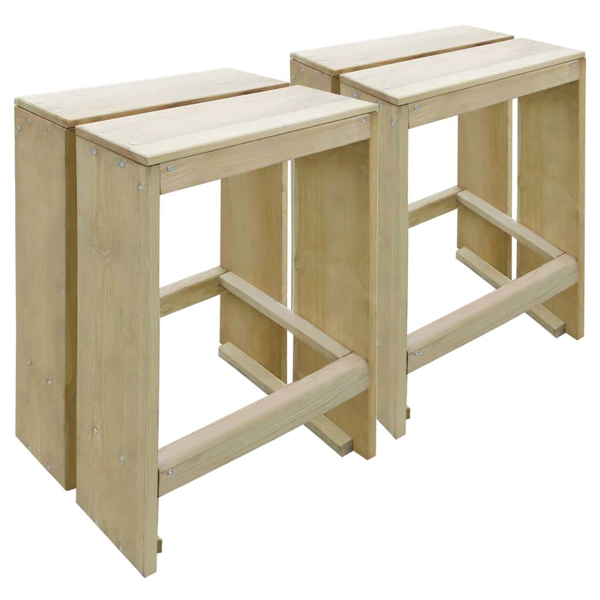 VIDAXL Tabourets de bar d'exterieur lot de 2 pin impregne