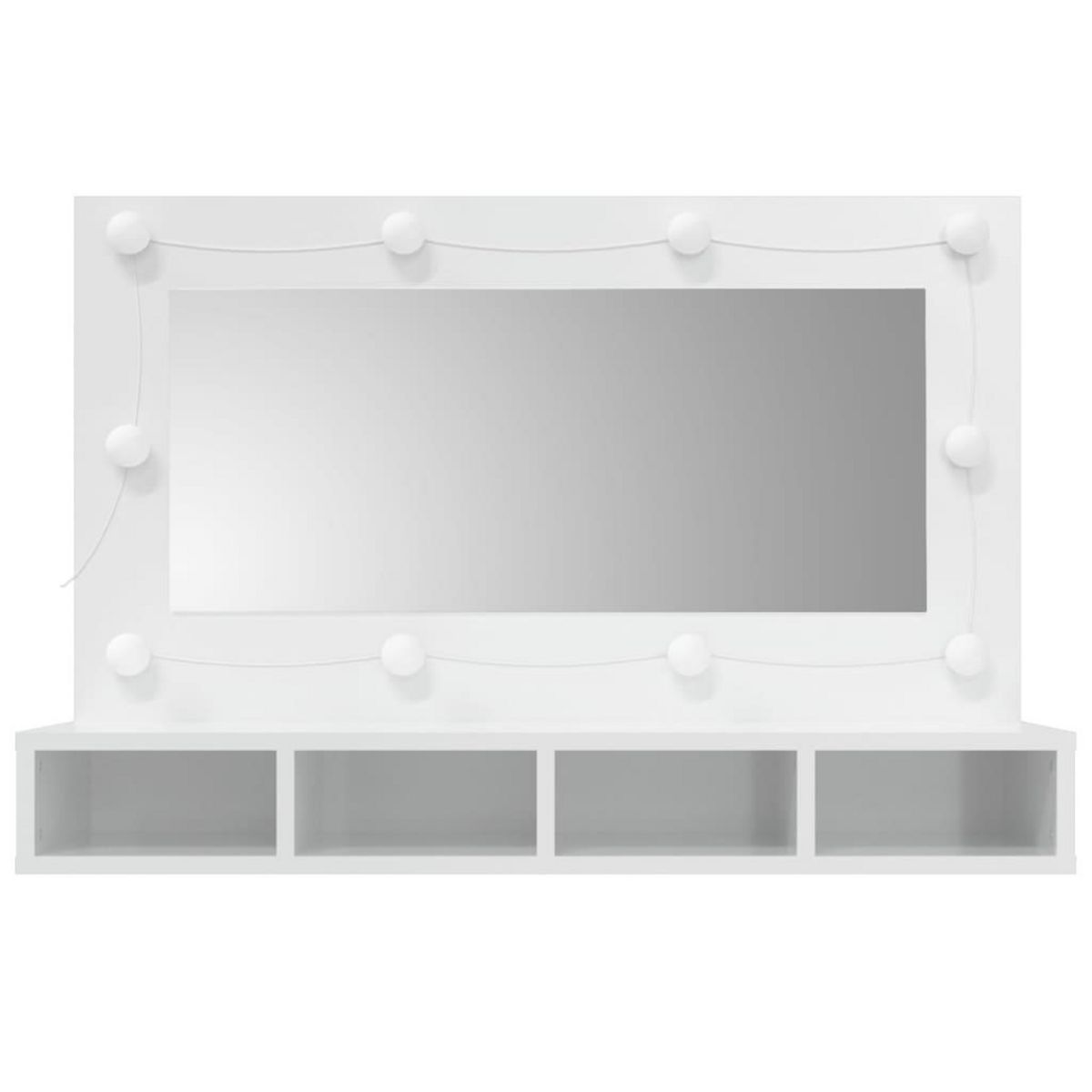 VIDAXL Armoire a miroir avec LED Blanc brillant 90x31,5x62 cm