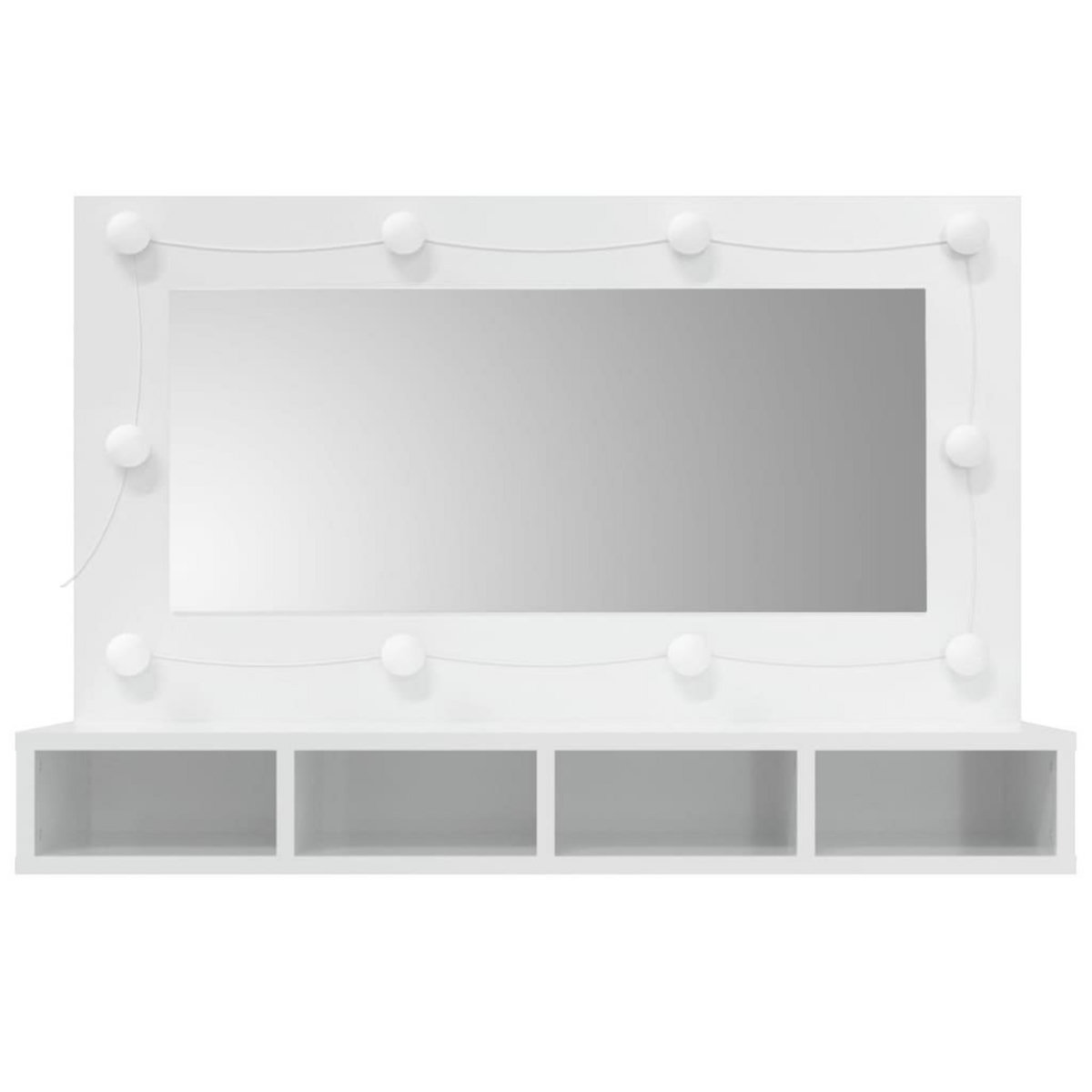 VIDAXL Armoire a miroir avec LED Blanc brillant 90x31,5x62 cm
