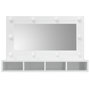 Voir la diapositive 4 : VIDAXL Armoire a miroir avec LED Blanc brillant 90x31,5x62 cm