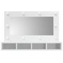 Voir la diapositive 4 : VIDAXL Armoire a miroir avec LED Blanc brillant 90x31,5x62 cm