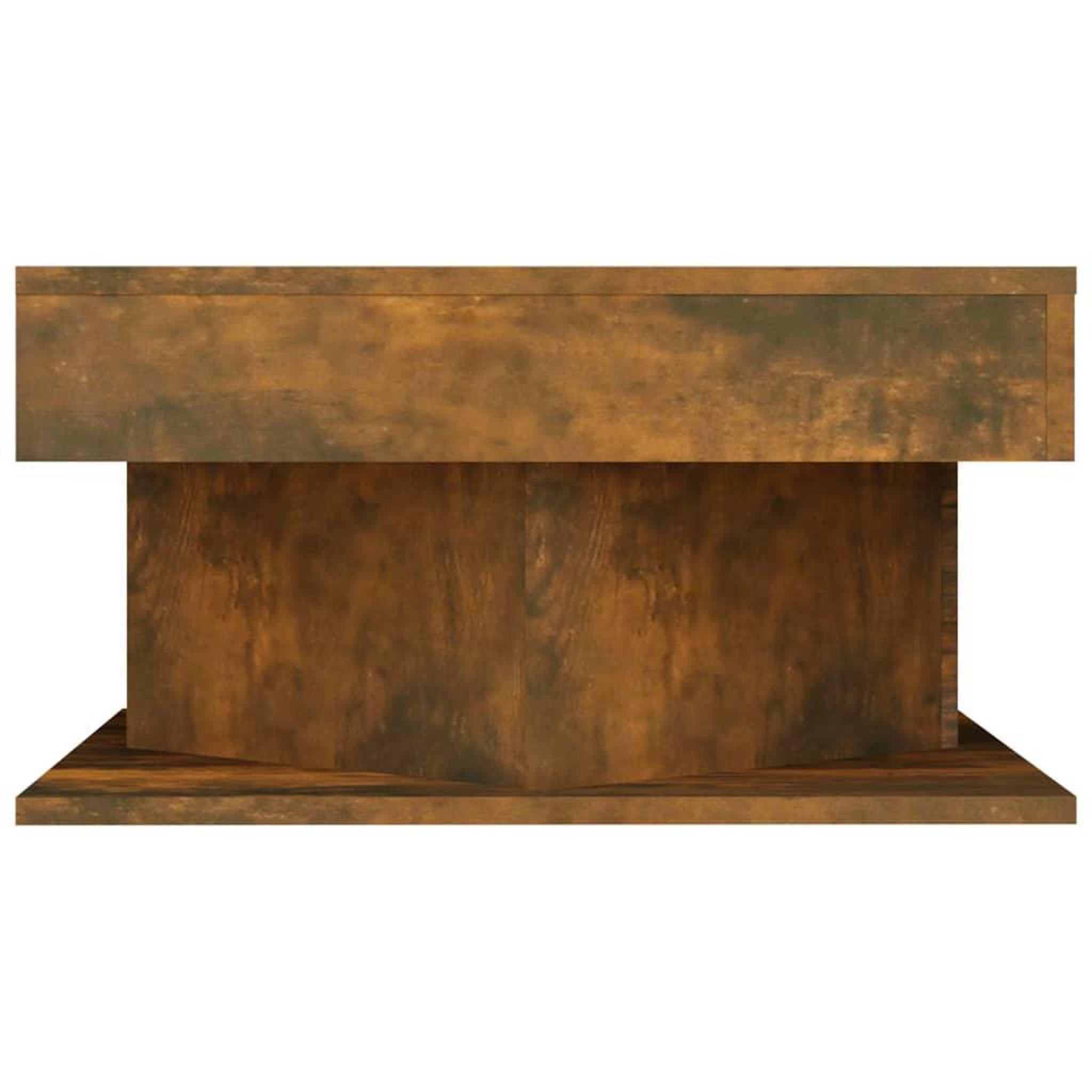 Voir la diapositive 4 : VIDAXL Table basse Chene fume 57x57x30 cm Bois d'ingenierie