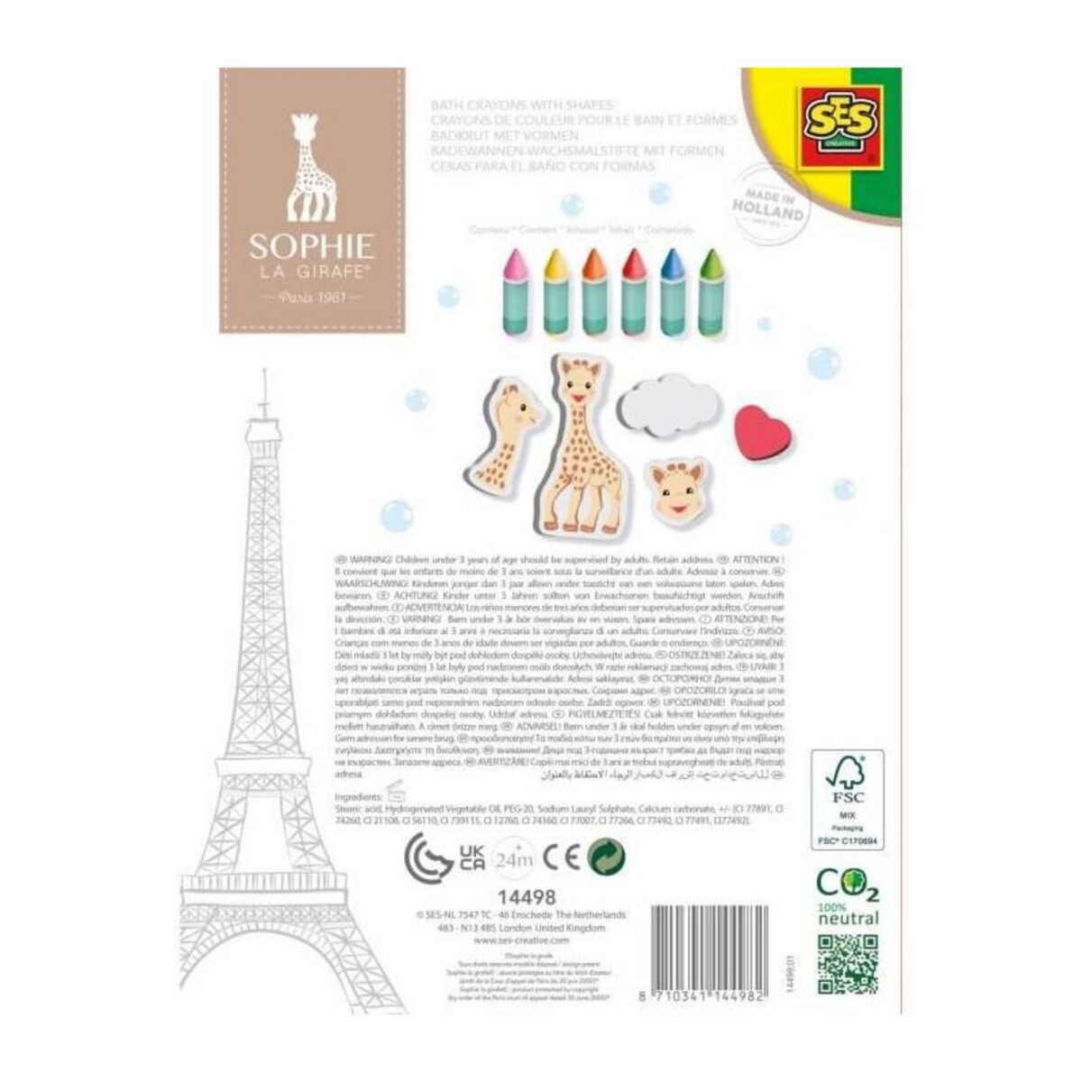 SES Creative Crayons de bain SES Creative Sophie la girafe colorés