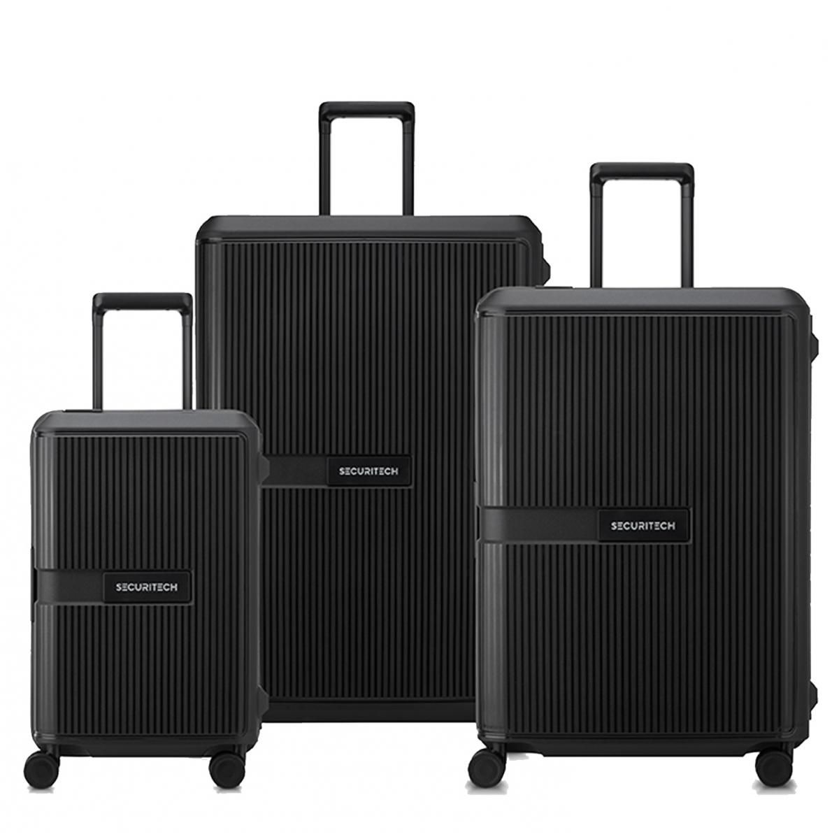 Delsey Lot 3 valises rigides Securitech Stone dont 1 cabine Polypropylène TSA