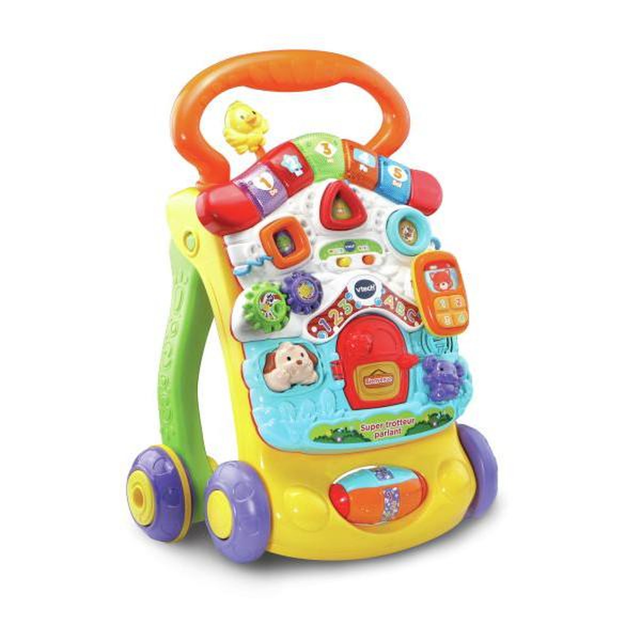 Voir la diapositive 2 : VTECH Porteur Trotteur VTECH - Super  Parlant 2 en 1 - Multicolore