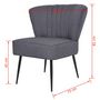 Voir la diapositive 6 : VIDAXL Chaise de cocktail gris fonce tissu