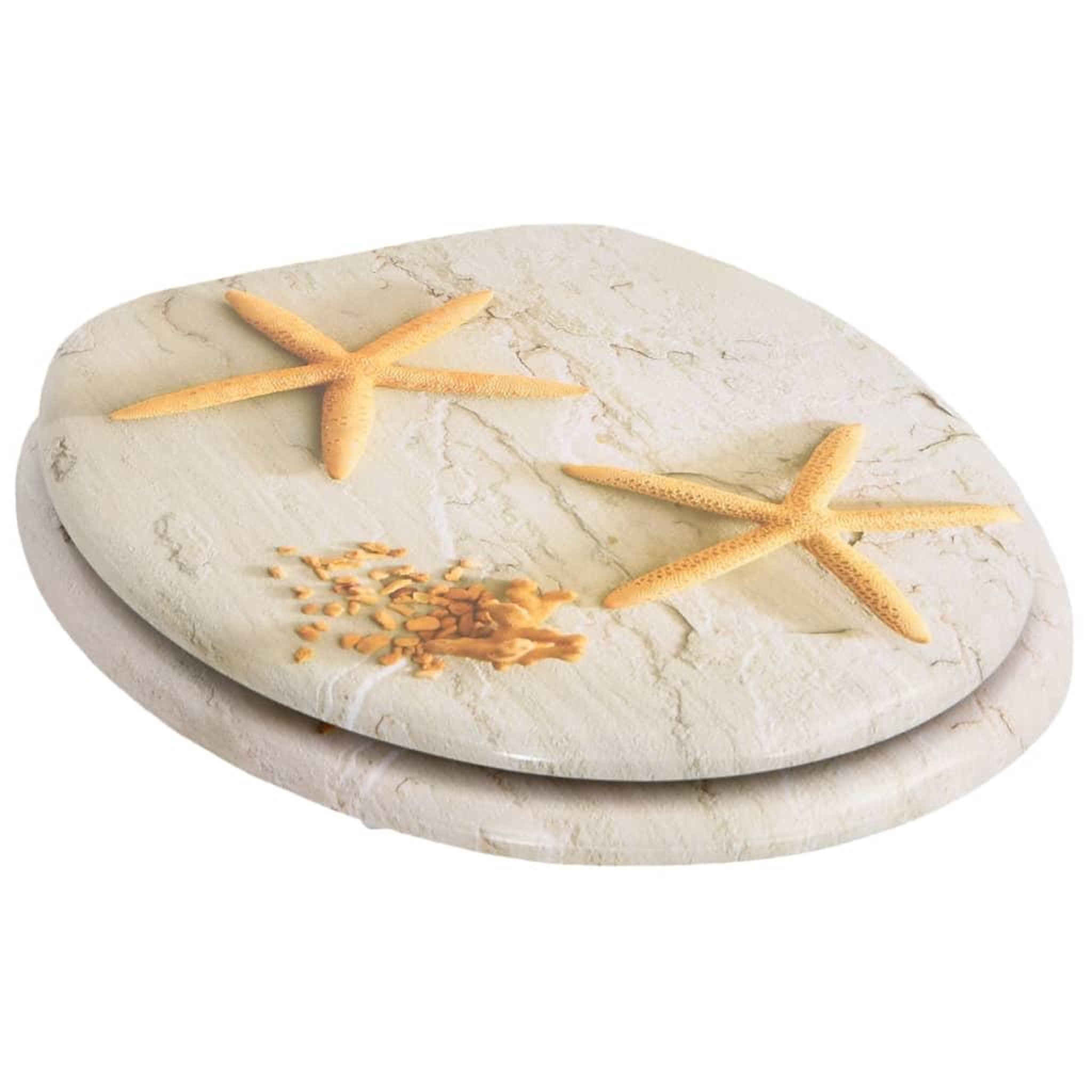 Voir la diapositive 3 : VIDAXL Siege de toilette avec Couvercle MDF Etoile de mer