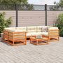 Voir la diapositive 3 : VIDAXL Salon de jardin 7 pcs avec coussins cire marron bois pin massif