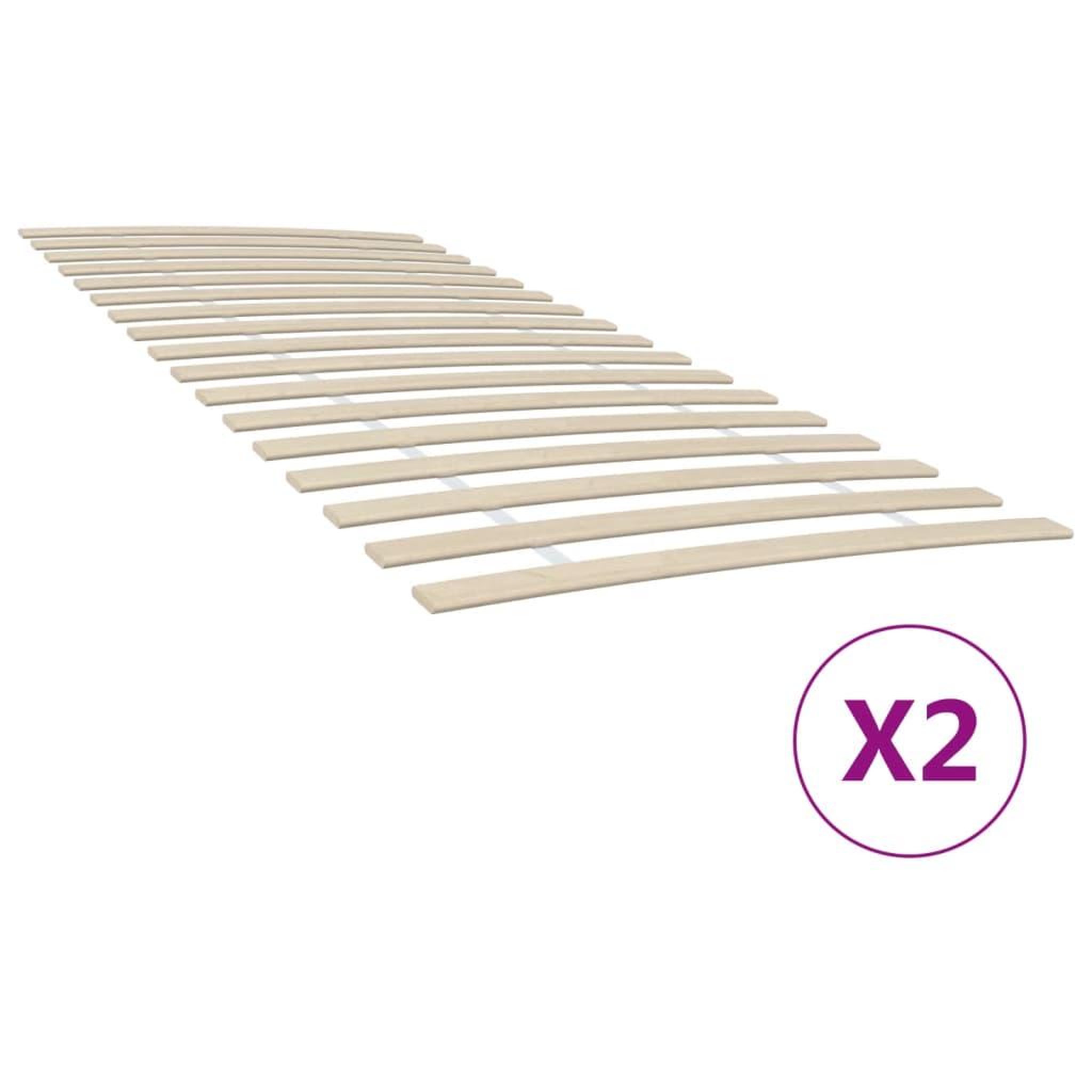 VIDAXL Sommiers a lattes avec 34 lattes 2 pcs 100x200 cm