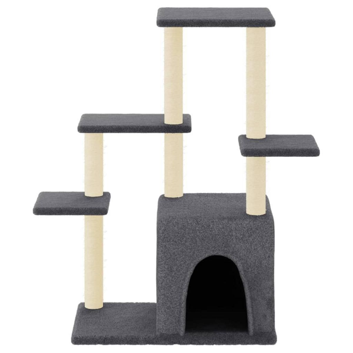 VIDAXL Arbre a chat avec griffoirs en sisal gris fonce 97,5 cm
