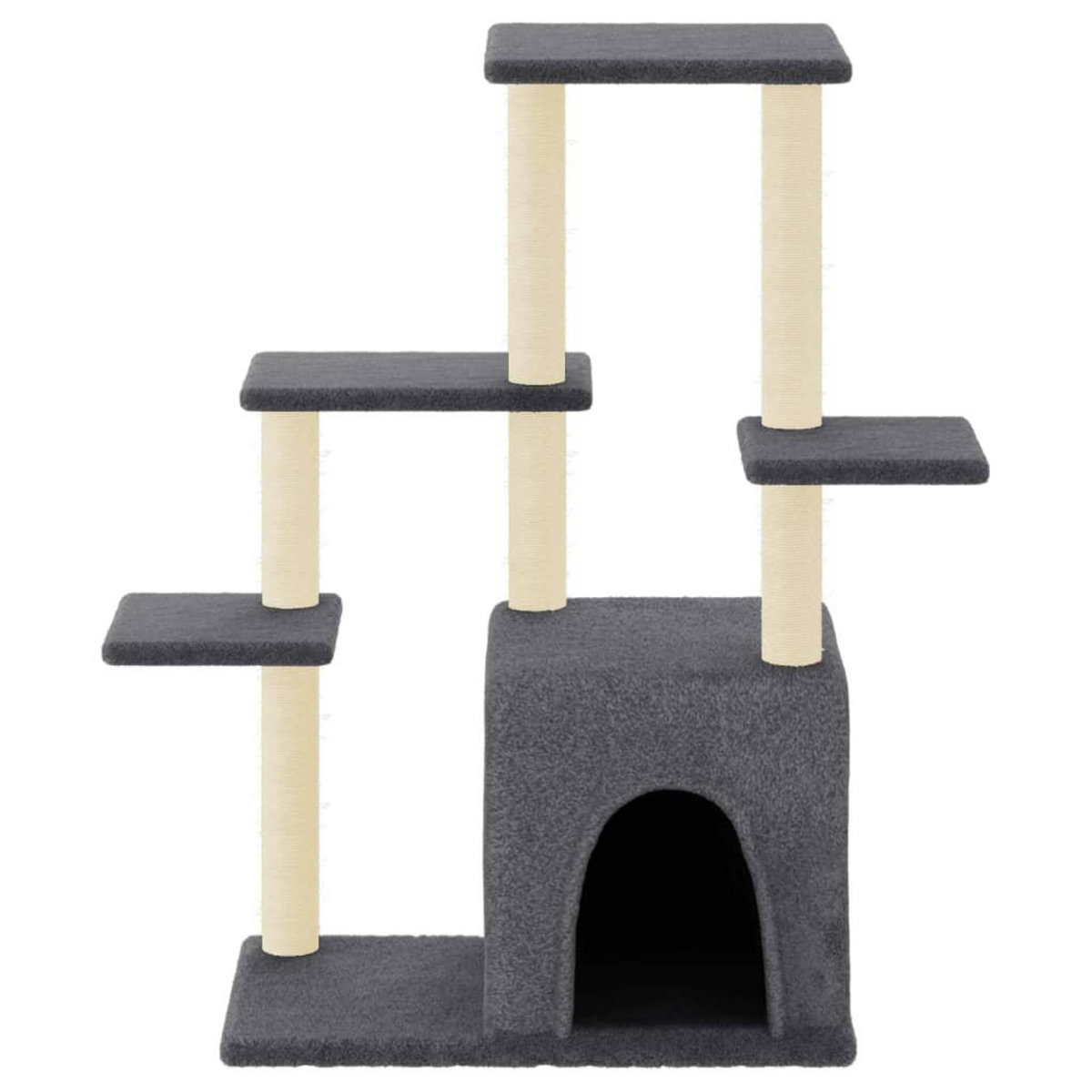 VIDAXL Arbre a chat avec griffoirs en sisal gris fonce 97,5 cm