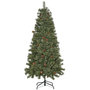 Voir la diapositive 1 : HOMCOM Sapin de Noël artificiel Ø 87 x 180H cm - 450 branches épines imitation Nordmann grand réalisme - 28 pommes de pin - métal PVC vert
