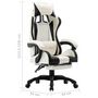 Voir la diapositive 6 : VIDAXL Fauteuil de jeux video et repose-pied Noir et blanc Similicuir