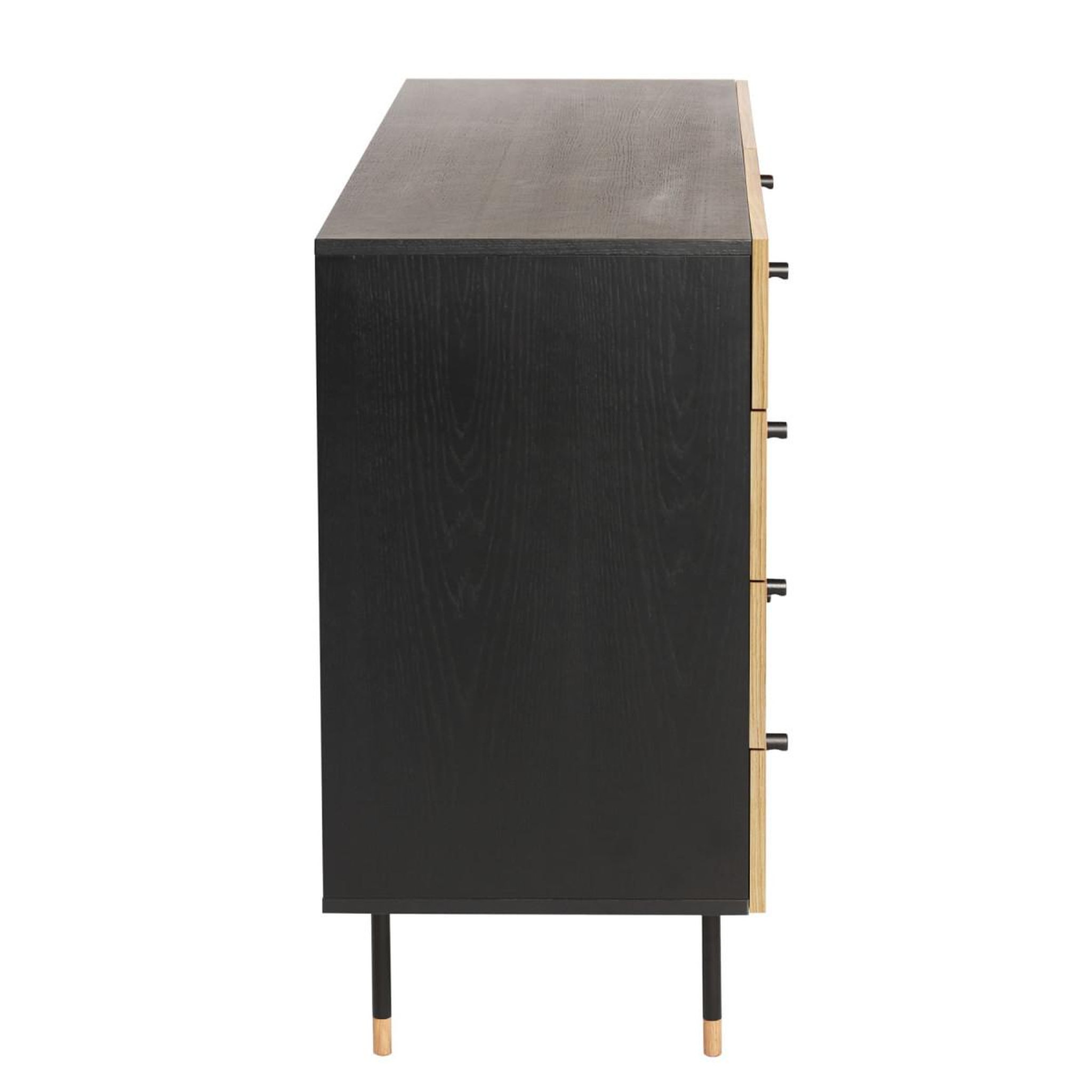 Voir la diapositive 2 : Paris Prix Commode 8 tiroirs  jugend  130cm noir & chêne