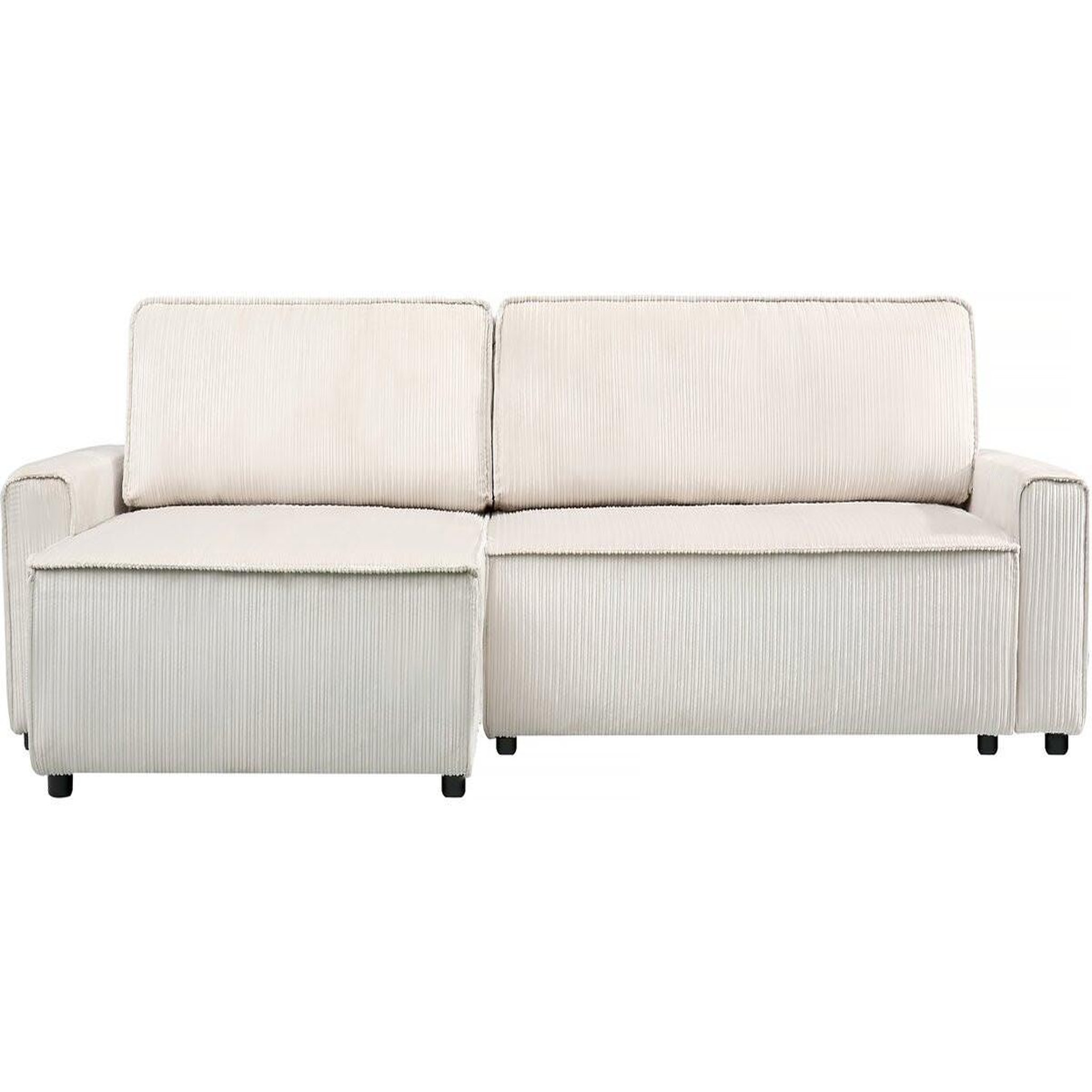 Habitat et Jardin Canapé d'angle convertible et reversible en velours côtelé  montaigne  - 3 places  - beige