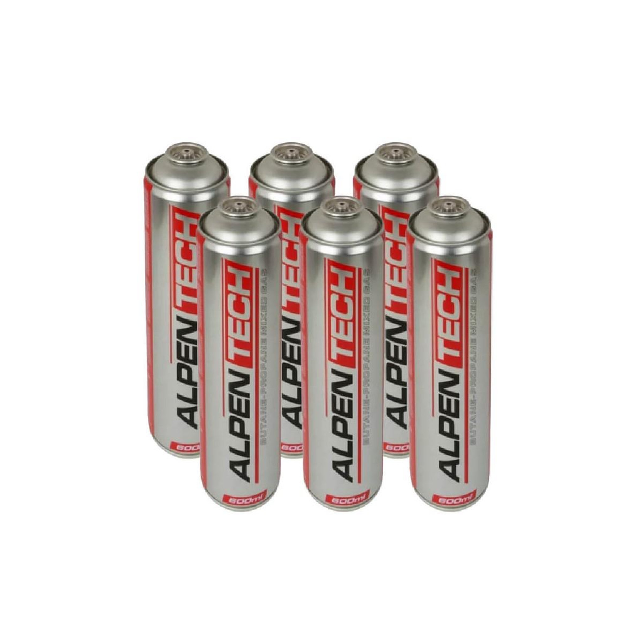 ALPENTECH Pack de 6 cartouches de gaz 330gr butane propane mix 600ml valve 7/16 alpentech