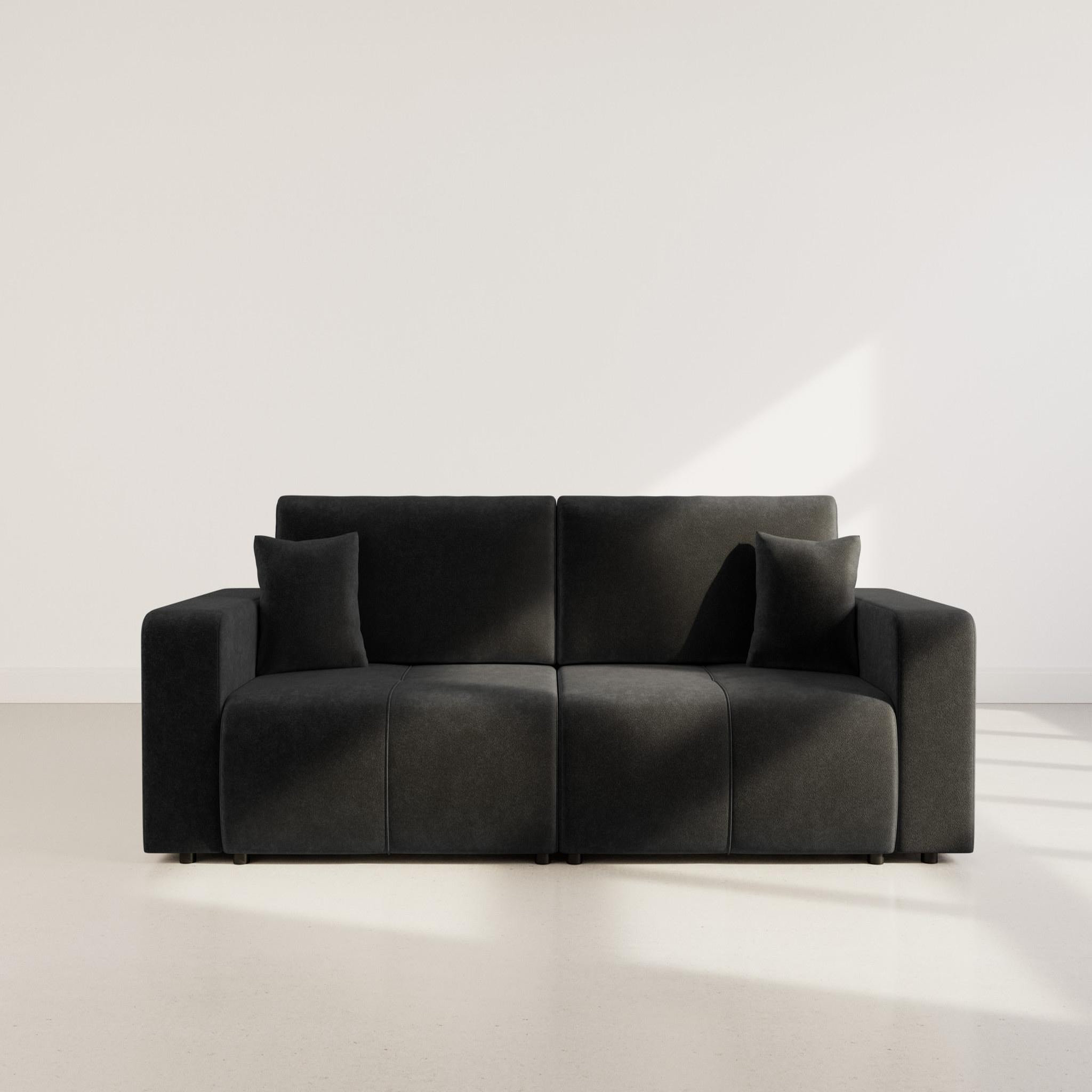 Voir la diapositive 5 : BEST MOBILIER Nicole - canapé droit 4 places convertible avec coffre en tissu
