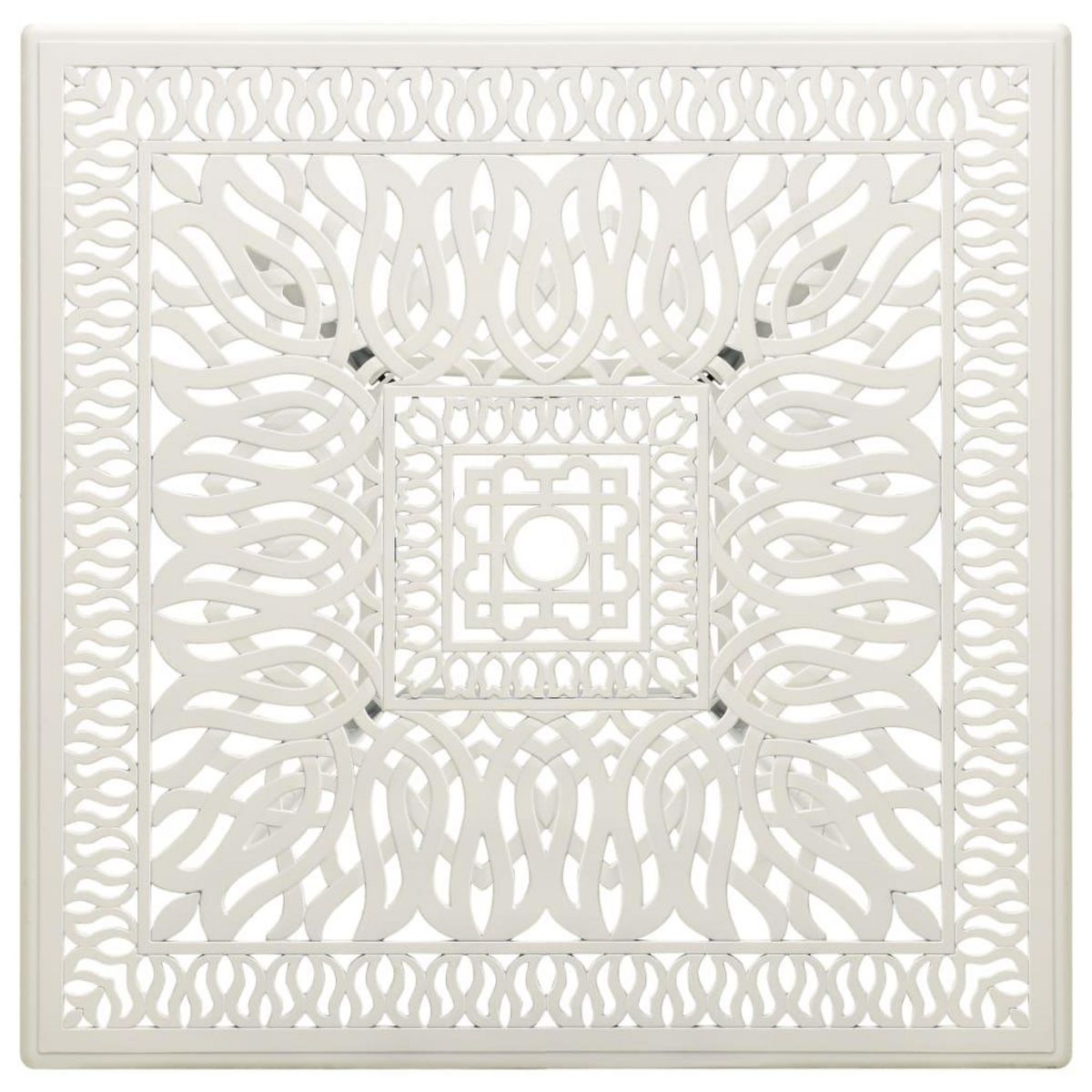 VIDAXL Table de jardin Blanc 90x90x73 cm Aluminium coule