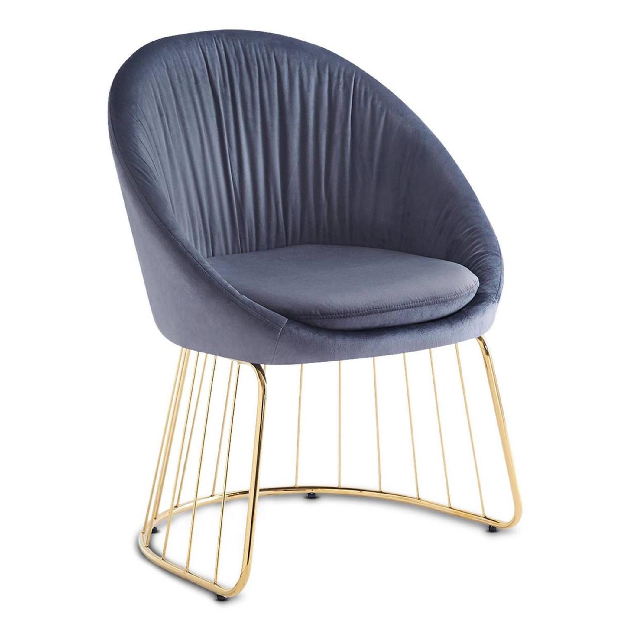 Paris Prix Chaise design en velours  mayra  84cm gris