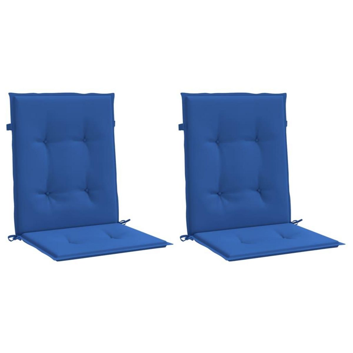 VIDAXL Coussins de chaise de jardin a dossier bas lot de 2 bleu royal