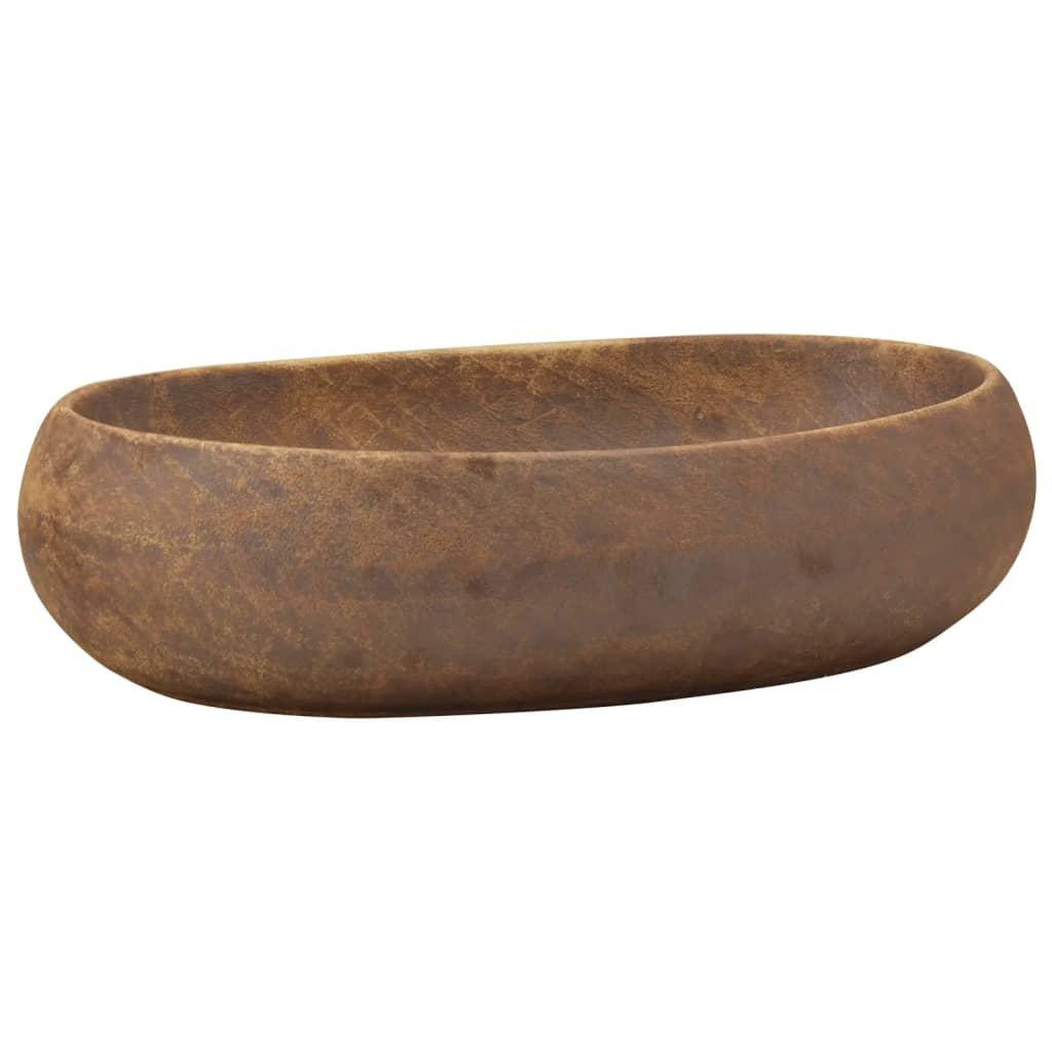 Voir la diapositive 2 : VIDAXL Vasque a poser marron ovale 59x40x15 cm ceramique