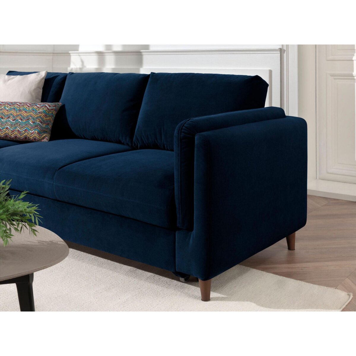 LISA DESIGN Brooke - canapé d'angle gauche - convertible avec coffre - 4 places - en velours