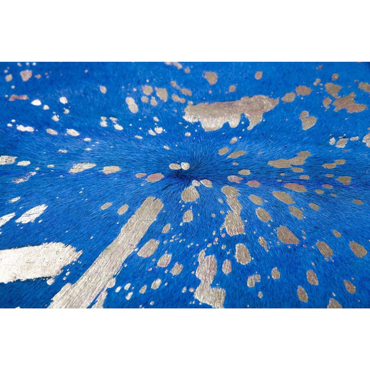 Paris Prix Tapis Peau de Vache  Glam  Bleu & Or