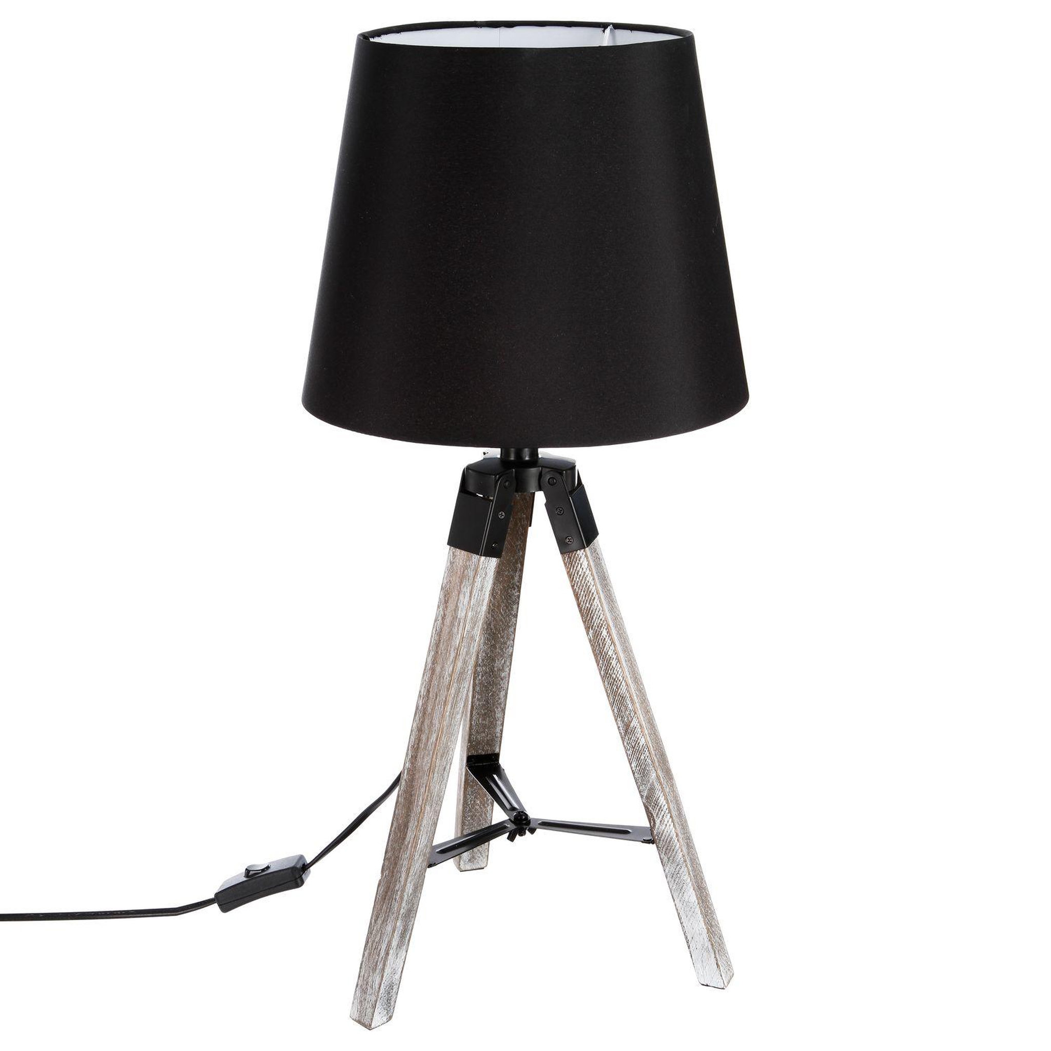 ATMOSPHERA Lampe en bois trépied runo - h. 58 cm - noir