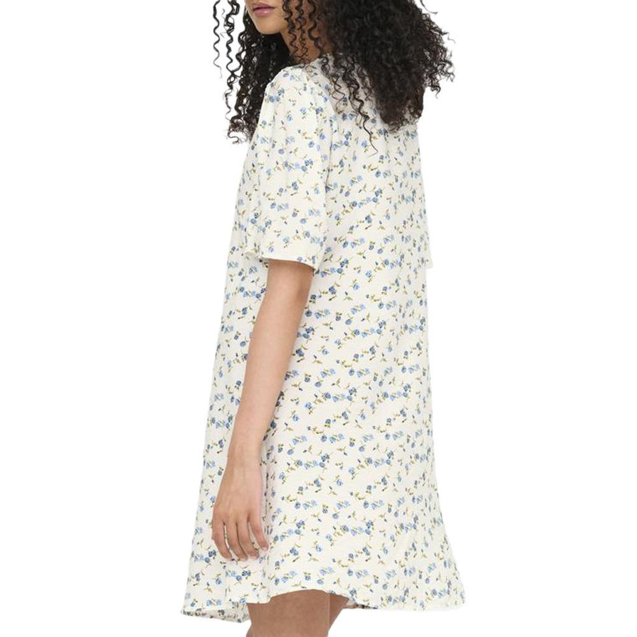 Voir la diapositive 2 : JACQUELINE DE YONG Robe à Fleurs Blanc/Bleu Femme JDY Carrie