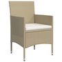 Voir la diapositive 5 : VIDAXL Ensemble a manger de jardin coussins 5 pcs Beige/noir