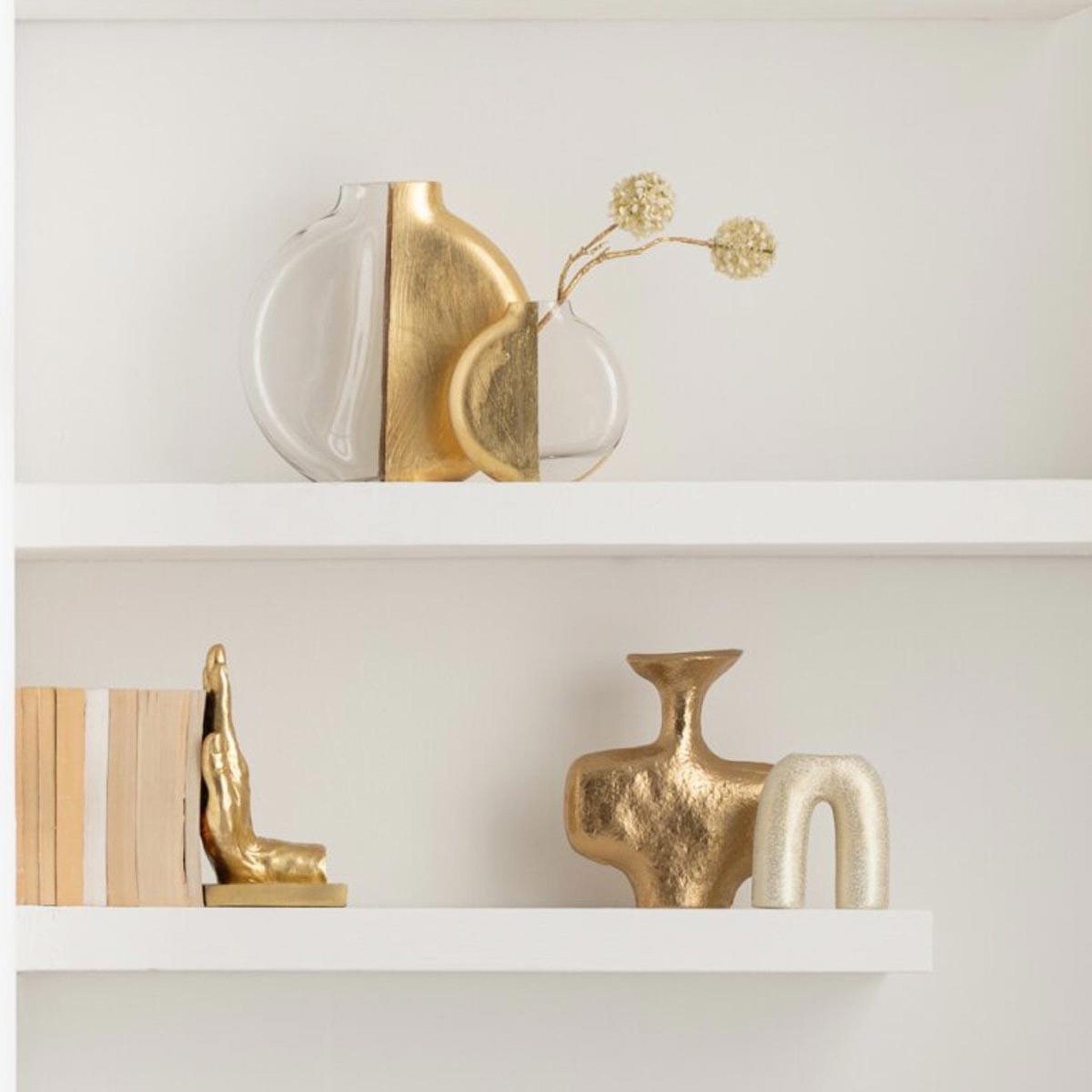 Voir la diapositive 2 : J-LINE Vase déco design  millard  21cm or