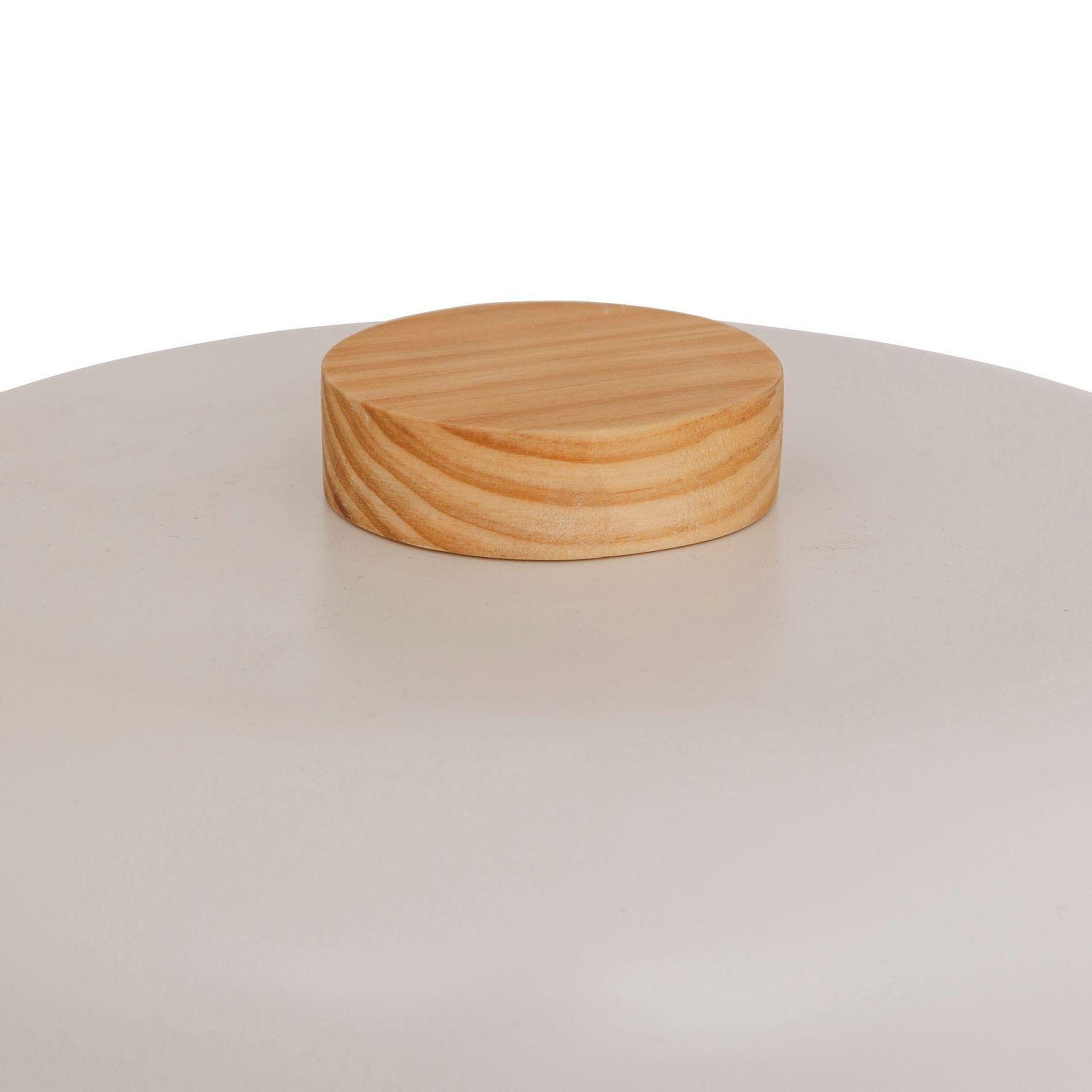 Voir la diapositive 3 : ATMOSPHERA Lampe champignon en bois et acier pola - beige