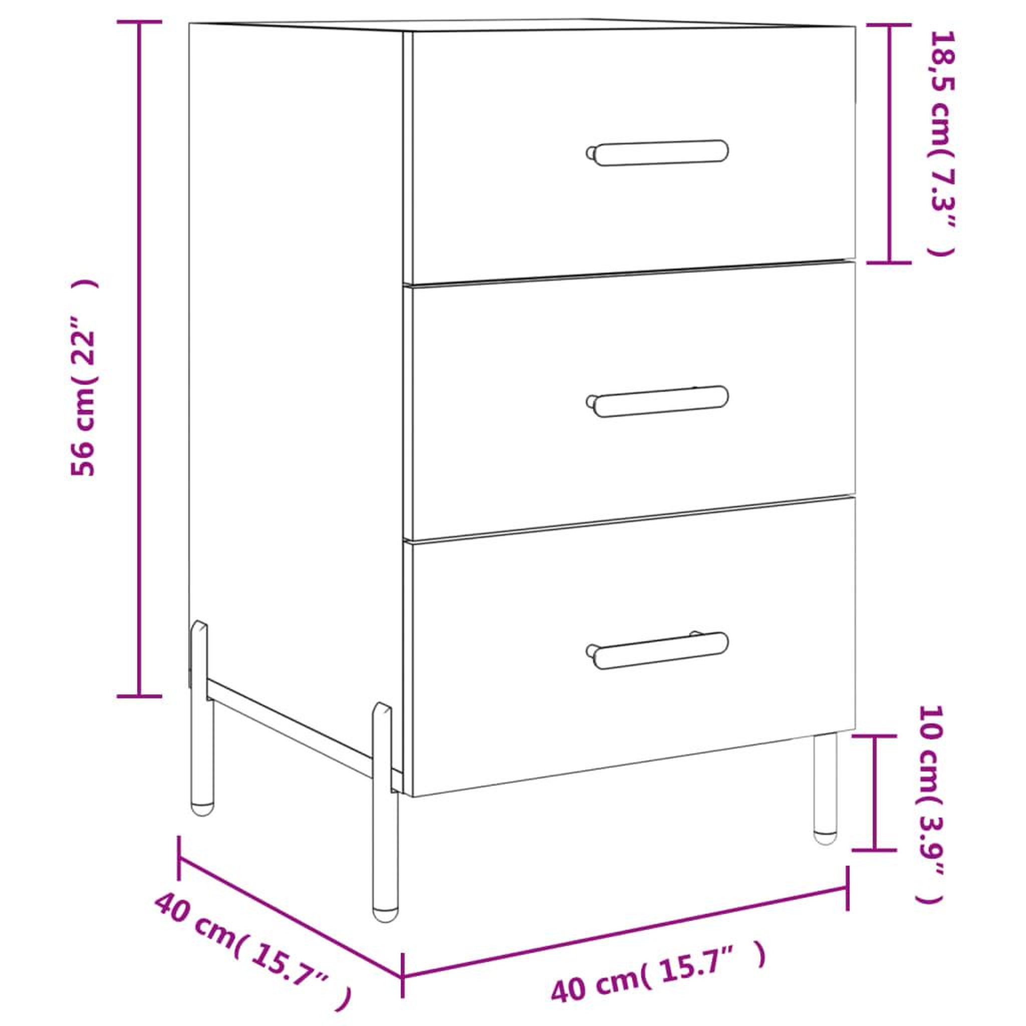 Voir la diapositive 6 : VIDAXL Table de chevet sonoma gris 40x40x66 cm bois d'ingenierie