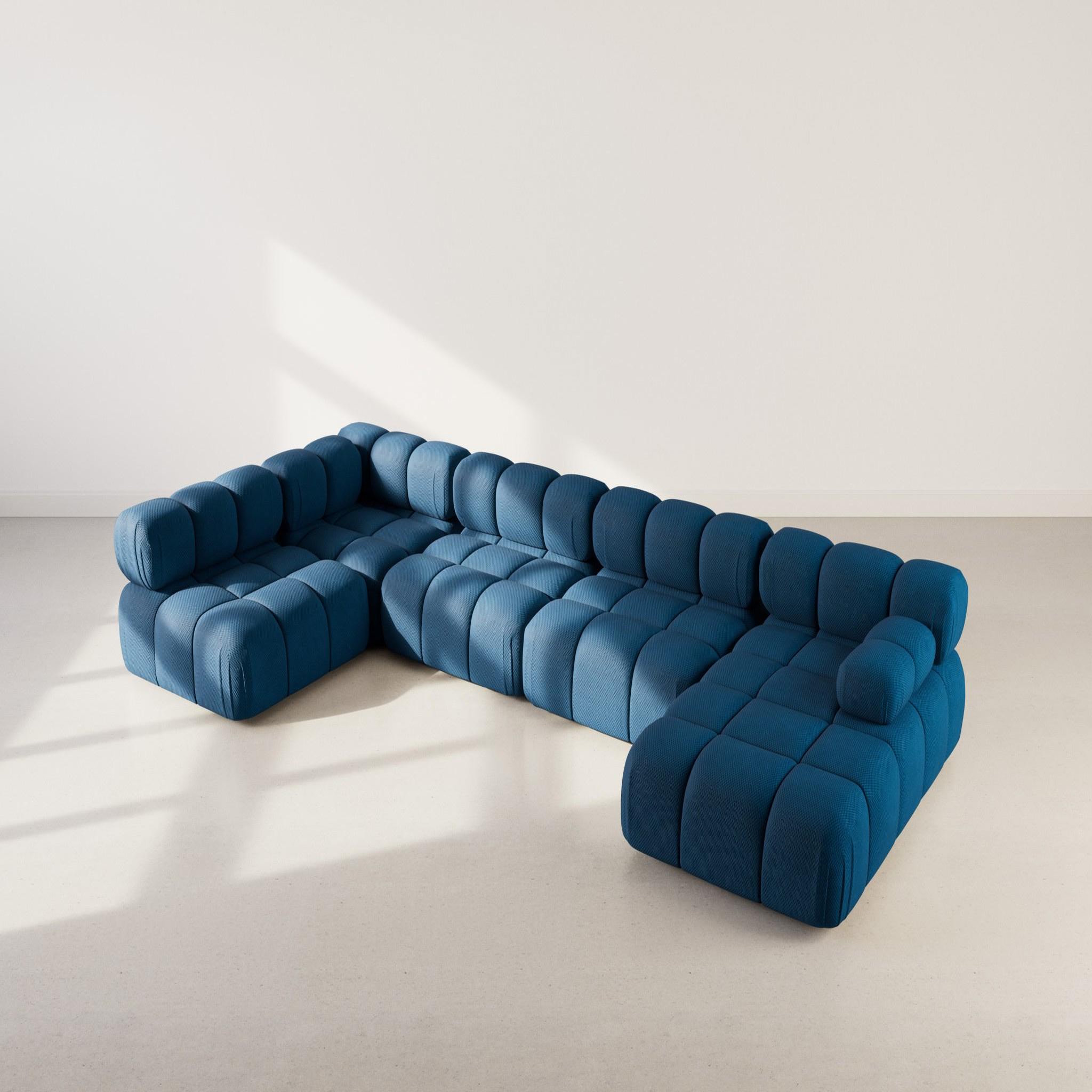 Voir la diapositive 3 : LISA DESIGN Ruby - canapé panoramique modulable d'angle gauche 7 places en velours texturé