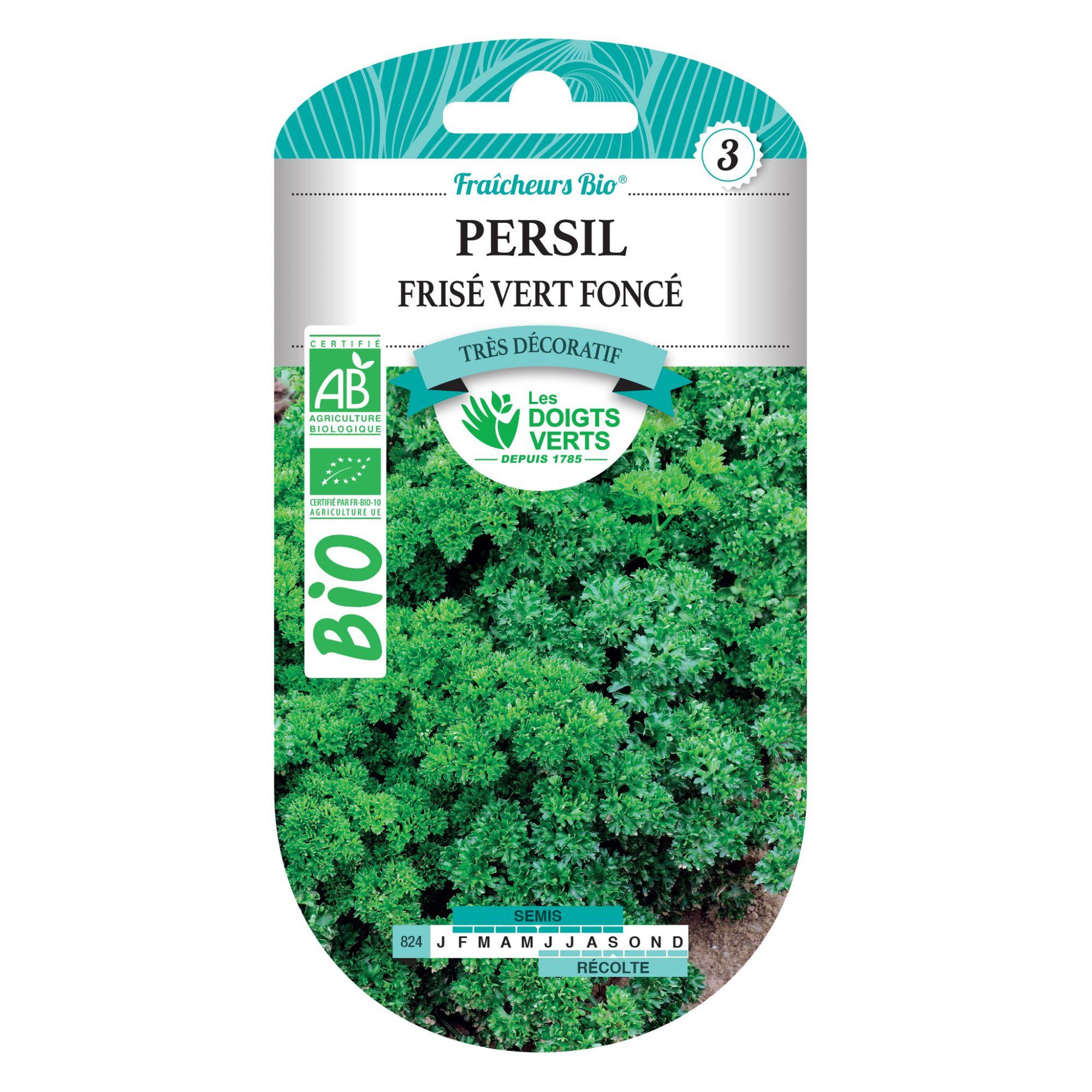 LES DOIGTS VERTS Graines de persil frisé vert foncé BIO Les Doigts Verts
