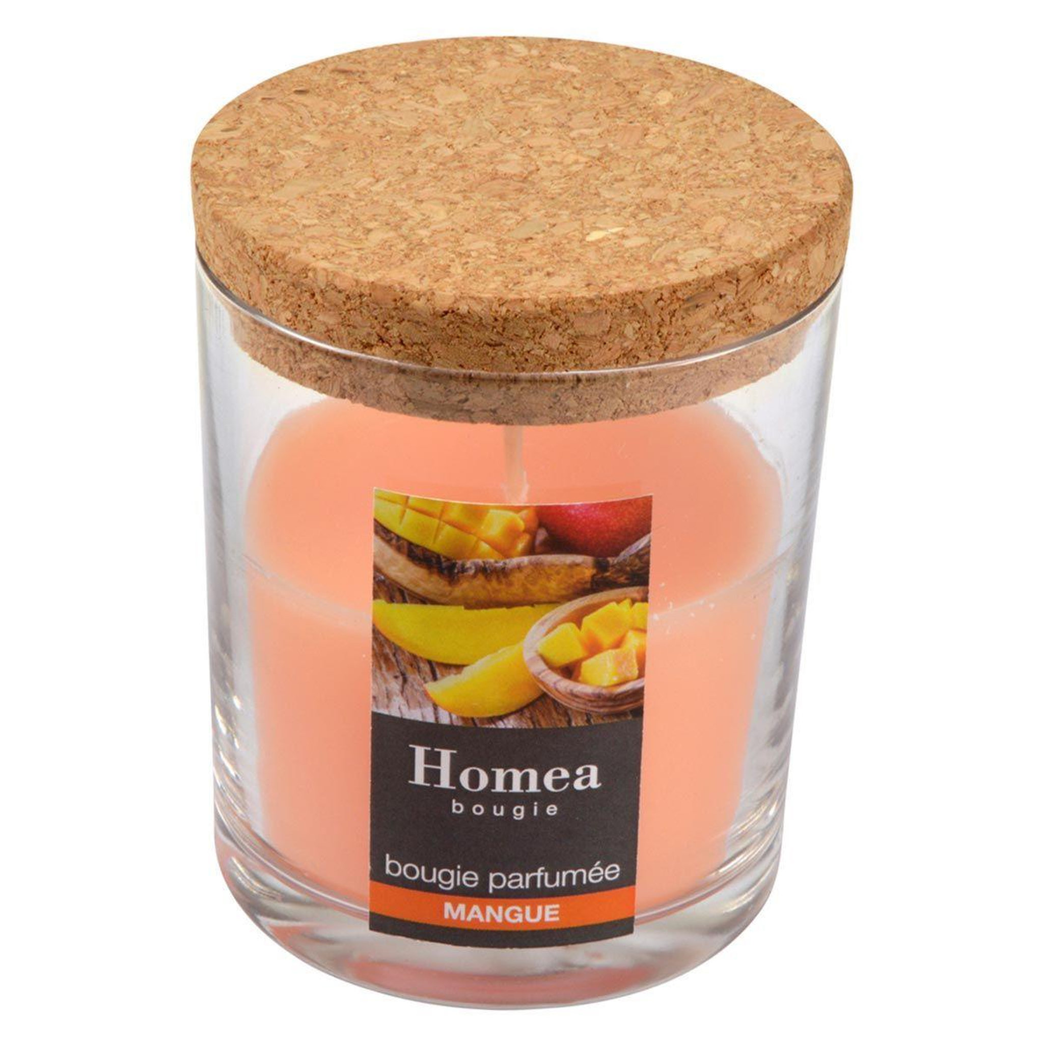 Voir la diapositive 1 : HOMEA Bougie Verrine Parfumée  Essentiel  8cm Mangue