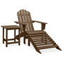 Voir la diapositive 1 : VIDAXL Chaise de jardin Adirondack avec pouf et table Sapin Marron