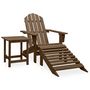 Voir la diapositive 1 : VIDAXL Chaise de jardin Adirondack avec pouf et table Sapin Marron