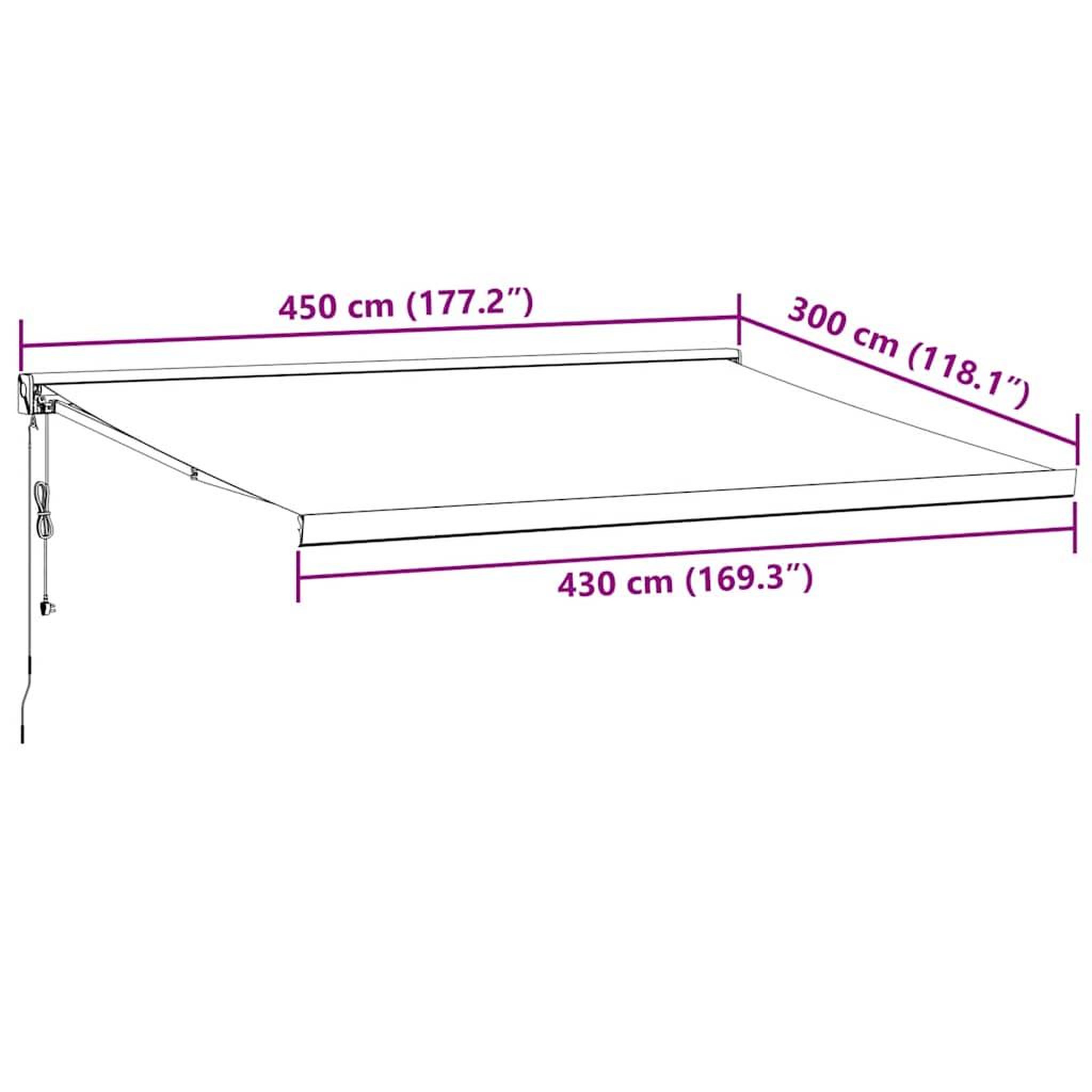 Voir la diapositive 6 : VIDAXL Auvent retractable automatique marron 450x300 cm