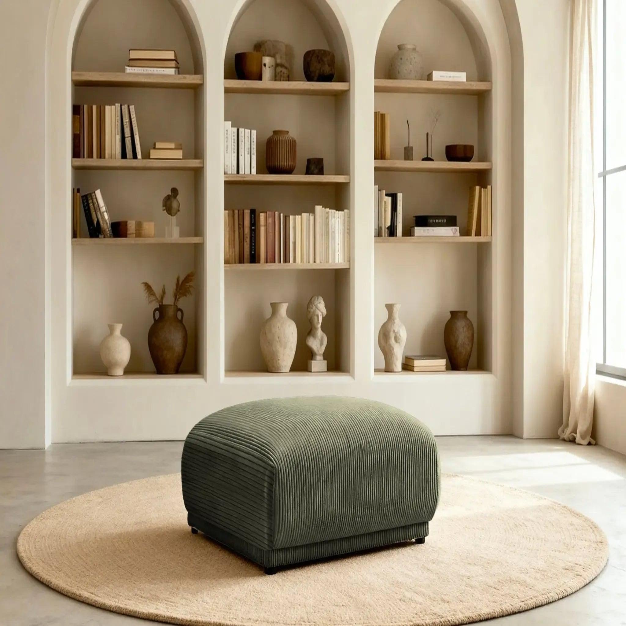 Voir la diapositive 2 : CASANOVA PARIS Rosalie - pouf velours cotelé