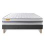 Voir la diapositive 2 : SEPTNUITS Matelas + sommier gris Memo Spring Ressorts ensachés 3 zones de confort MAXI épaisseur